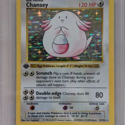 Pokémon Chansey Holo, 1999, 1st Edition 