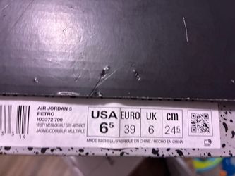 Air Jordan 5 Retro Size 6.5