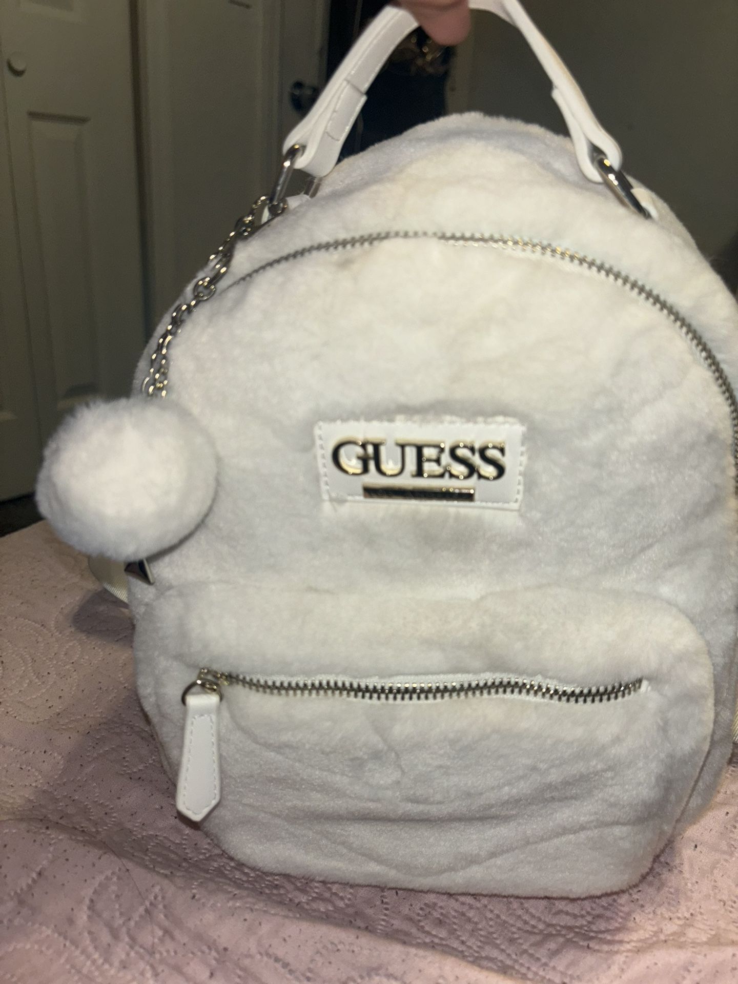 White Guess Mini Backpack
