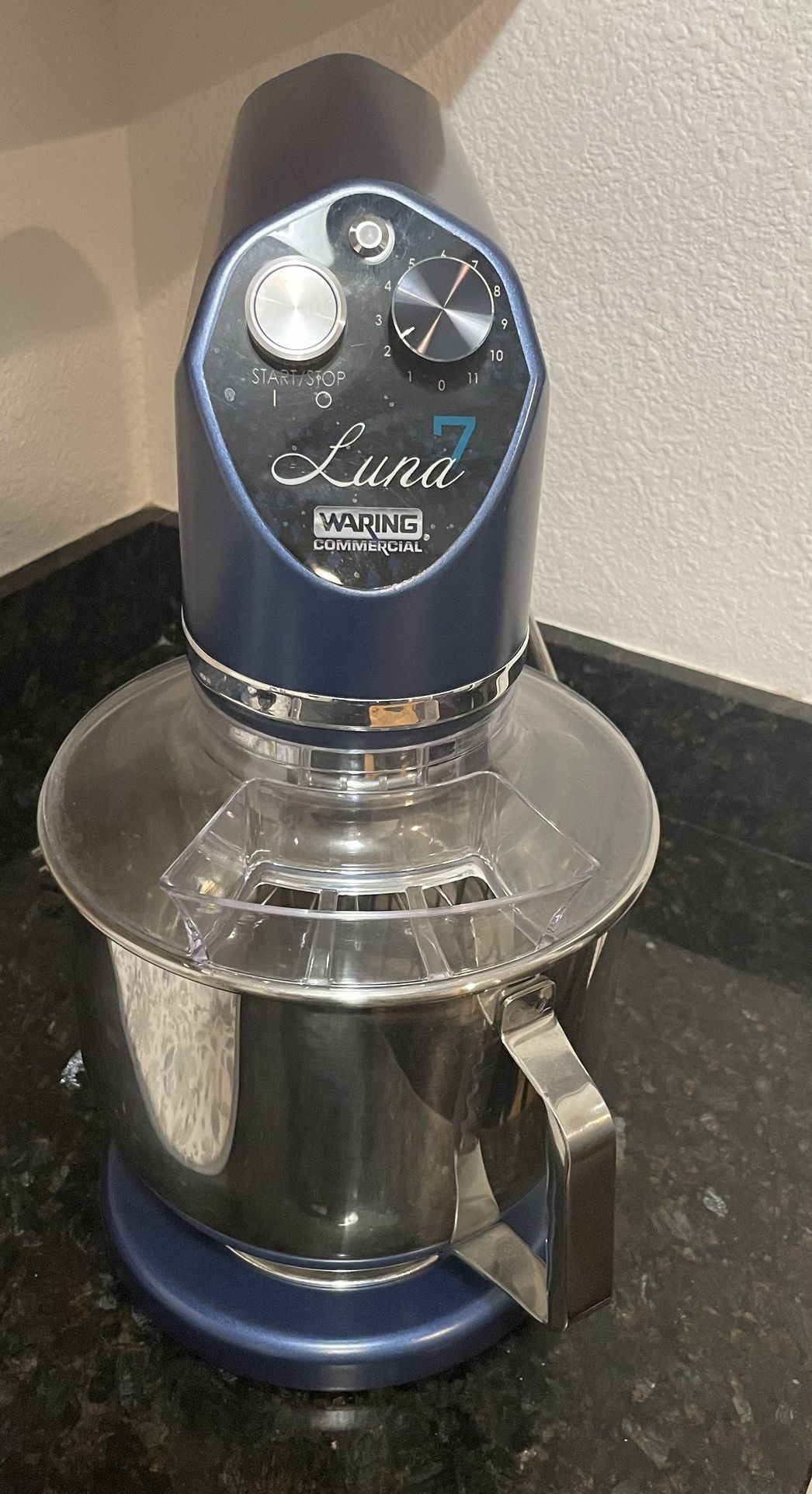 Luna 7 Qt. 11-Speed Blue Stand Mixer with Dough Hook, Mixing Paddle and Whisk