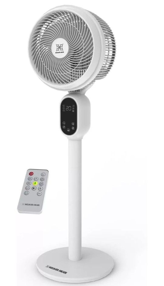 MIZUKATA HIKARI New Boreas Versatile 2-in-1 Circulator Fan, Dual-Use Pedestal Stand Floor Fan, Quiet Portable Desk Fan wRemote, 12 Spds (Retail $130)