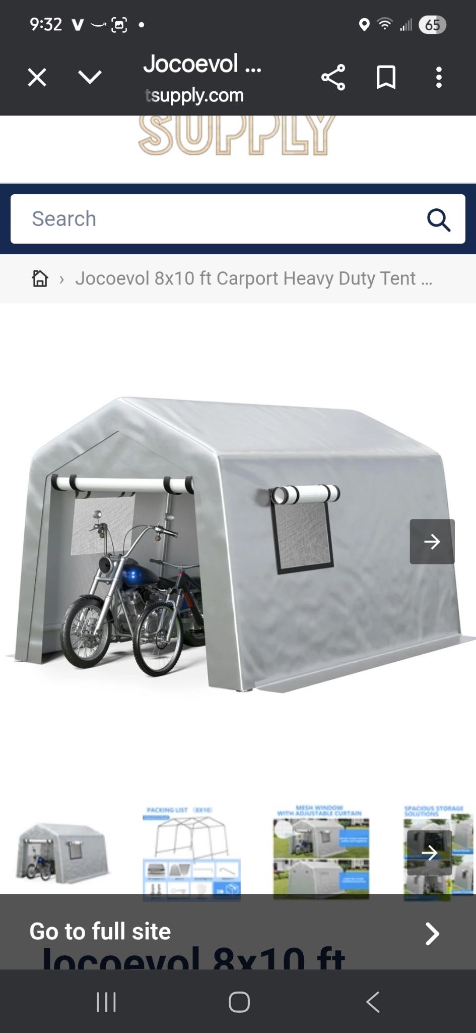Jocoevol 8x10 ft Carport Heavy Duty Tent with Roll-up Windows, Portable Garage with Galvanized Steel Tubes, Car Canopy All-Season Tarp for Car Boat Tr