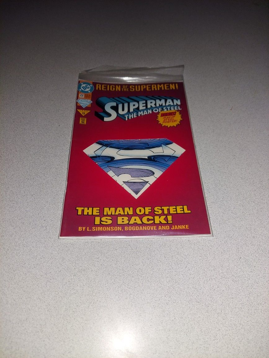 1993 SUPERMAN THE MAN OF STEEL #22 COMIC BAGGED AND BOARDED 