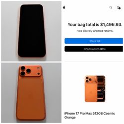 iPhone 17 Pro Max 512GB Cosmic Orange for Spectrum Mobile.