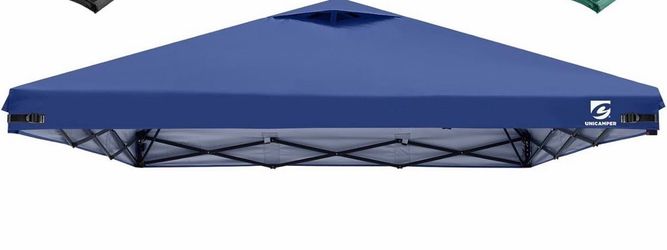 10x10 Pop Up Canopy Replacement Top Cover with Air Vent for Straight Leg Canopy Tent, Waterproof for Outdoor Garden Patio Camping Sun Shade (Navy Blue