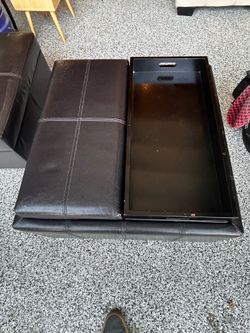 Leather ottoman