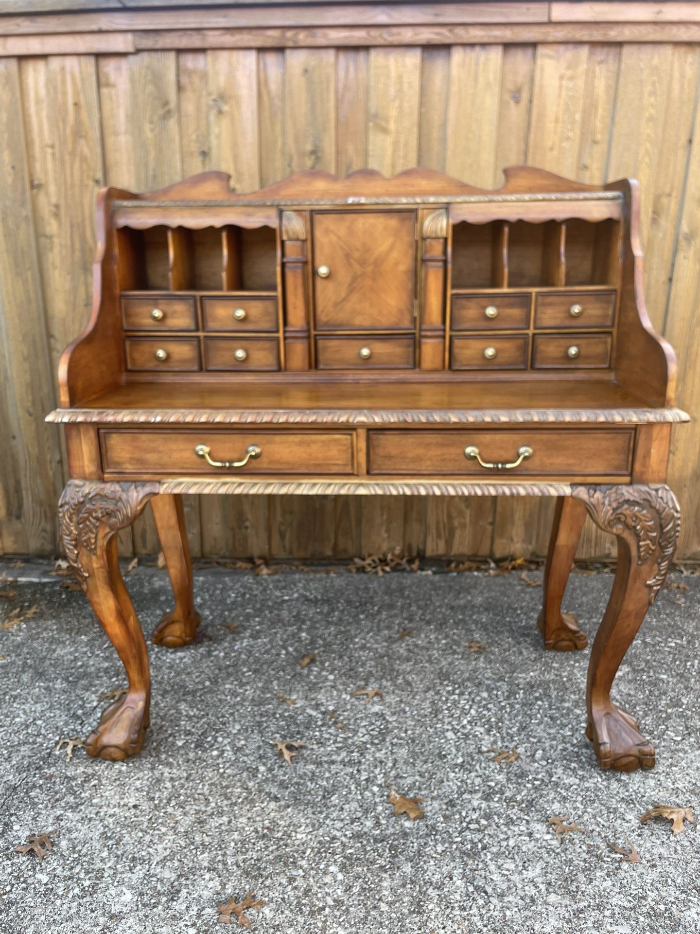 Large Desk With Ornate Legs