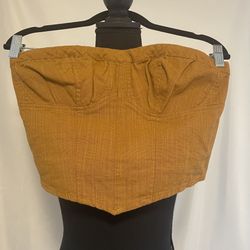 Women’s S Free People Halter Top Tube Top Mustard Gold 
