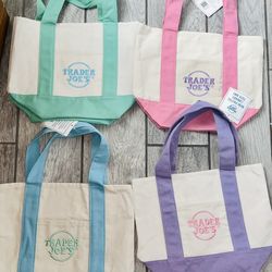 Trader Joe’s Mini Pastel Canvas Tote Bags $10 Each!