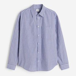 H&M Men's Striped Button-Up Shirt