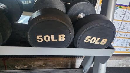 50lb Rubber Pro Style Dumbbells