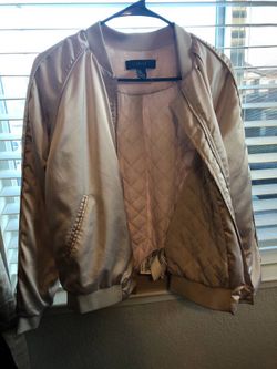 Light Pink/tan Bomber Jacket / Forever 21/ Small