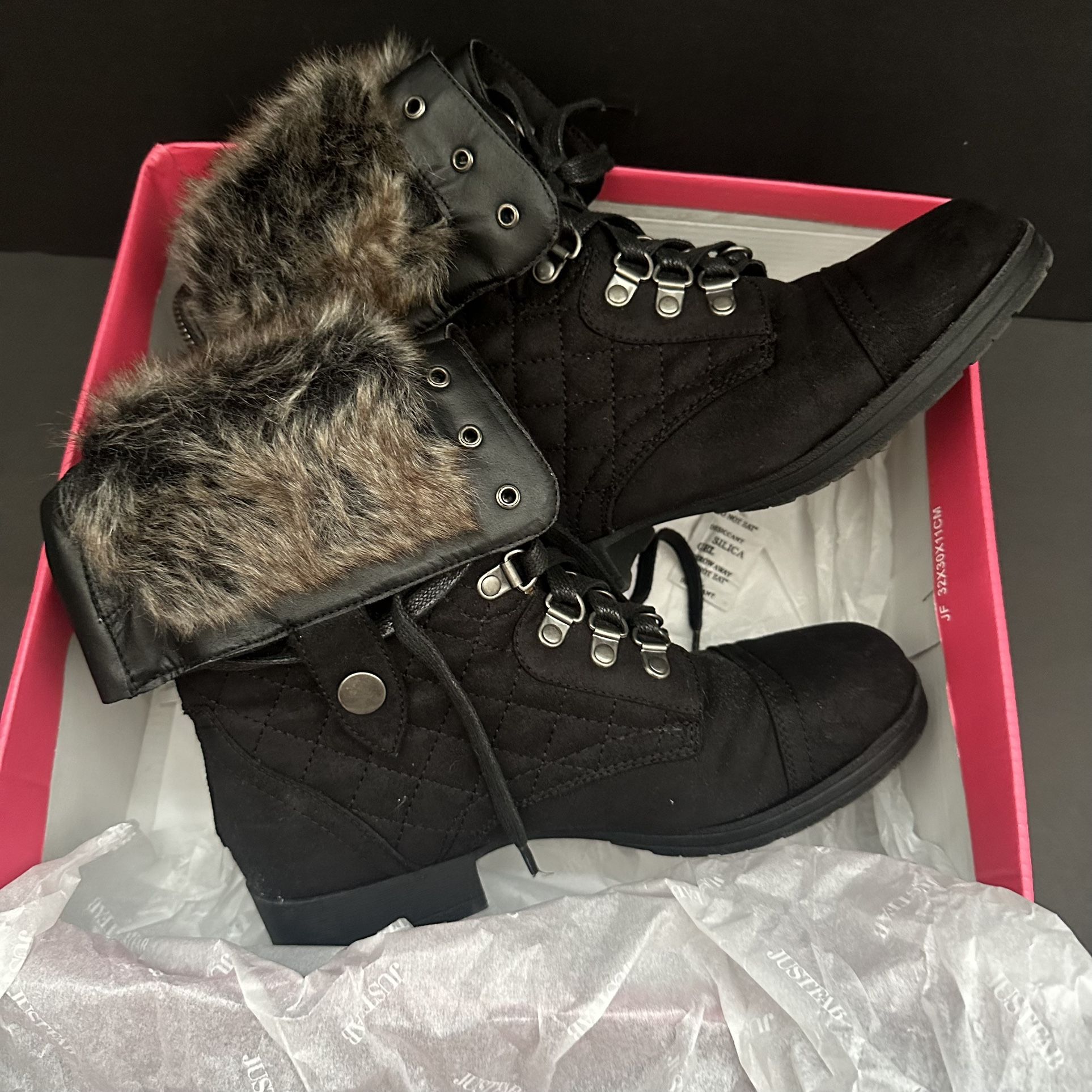 Just Fab Foldable Fur Boots | 7.5 W