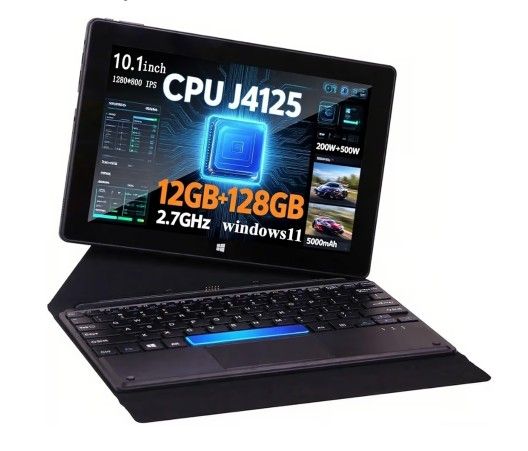 2-in-1 Windows Tablet + Keyboard 💻 | 12GB RAM 128GB SSD | Fast Intel | Touchscreen