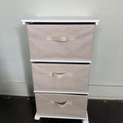 3 Drawer Rolling Storage Cart with Fabric Bins 