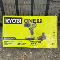 RYOBI ONE+ 18V Cordless 1/2 in. Drill/ Driver Kit with (2) 1.5 Ah Batteries and Charger