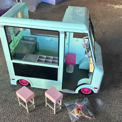 Our Generation American Girl Doll Ice Cream Truck & Hot Dog/ Pizza Cart