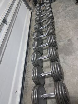 Heavy duty dumbbells total 850lb