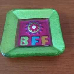 JEWELRY  Dish BFF 3.5” Glass Square Dish