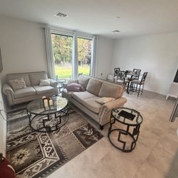 Selling Couch, Love Seat, Rug, 2 Side Tables And Coffee Table 