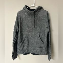Adidas Grey and Black Pullover Hoodie
