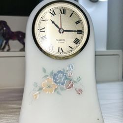 Vintage Fenton Custard Floral Clock *Debbie Cutshaw*