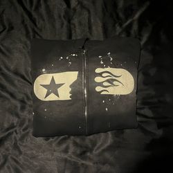 Sz XL(small Fit) Hellstar Studio Zip-up (black)