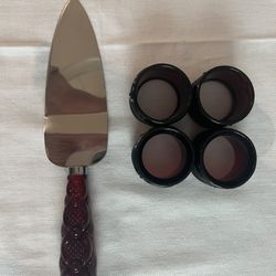 Avon 1876 Dessert Server And Napkin Rings 