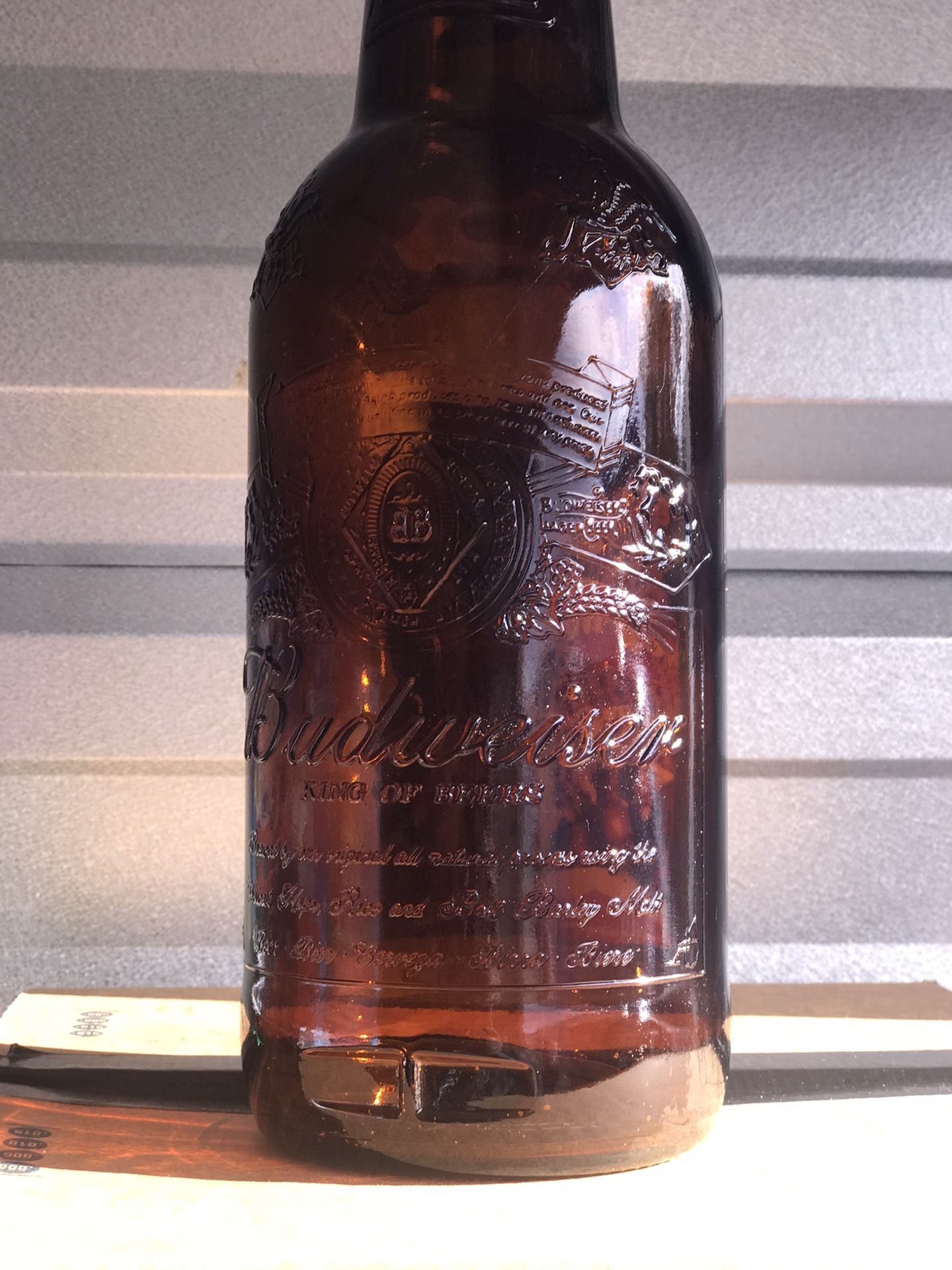 Huge Budweiser Vintage Glass Bottle