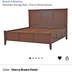 Queens Bed Built In Drawer Includes End Tables