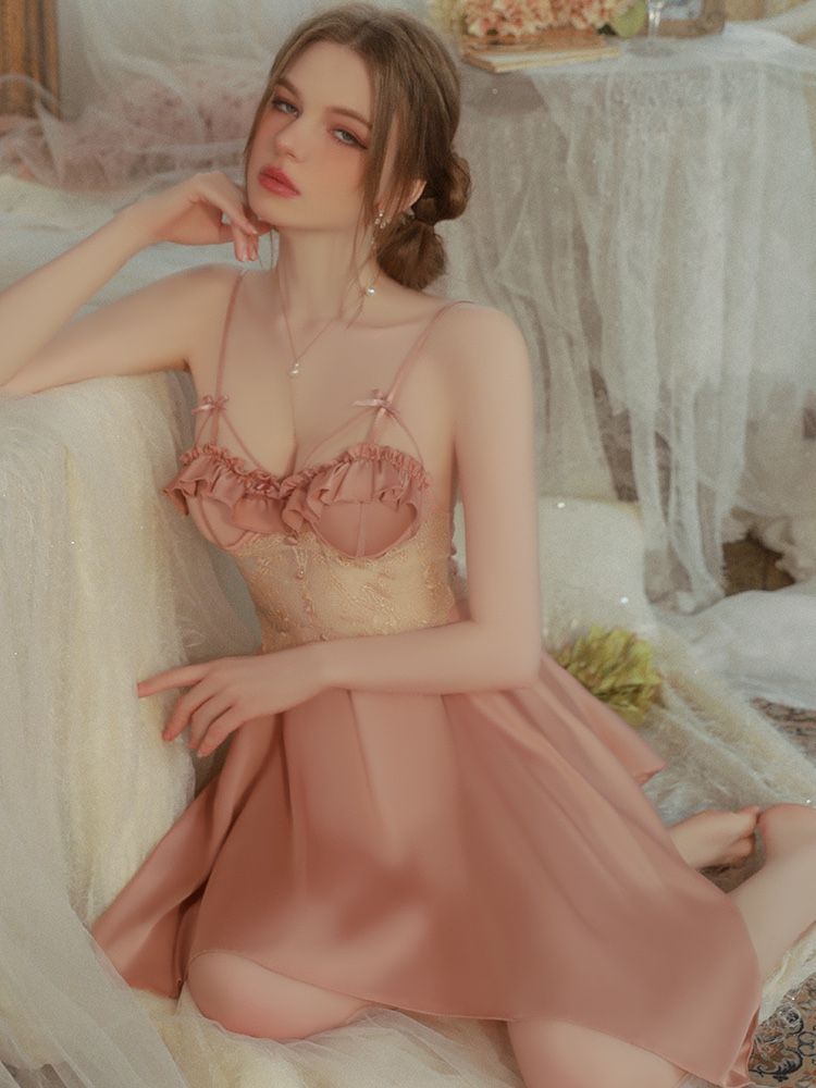 Victorian Lace Corset Style Pijama Set Kimono