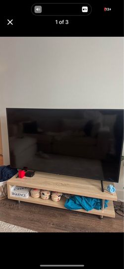 Beige Wood TV Stand