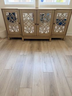 Gold Mirrored 4-Door Sideboard / Console Cabinet