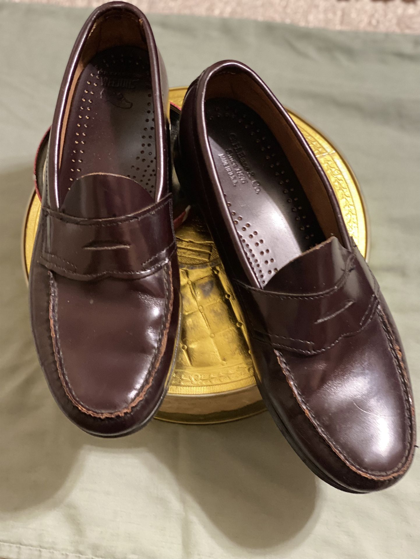 G.H.Bass & Co. Weejuns Leather Shoes Loafer Classic Slip-On Burgundy Size 11 Made in USA