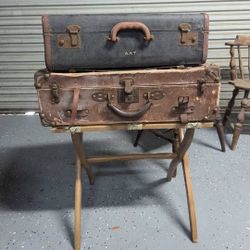 Vintage Luggage With Stand