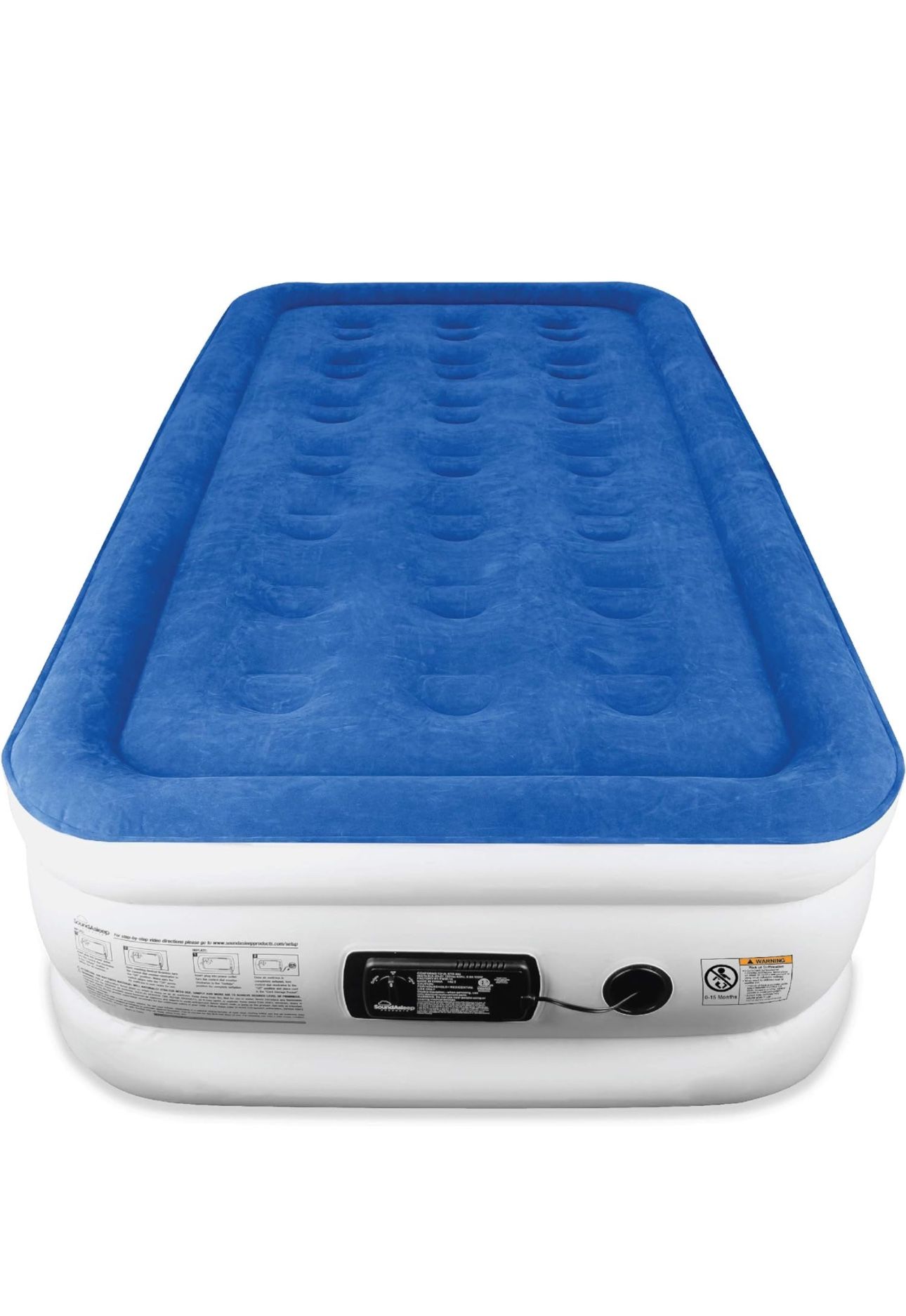 SoundAsleep Dream Series Luxury Air Mattress with ComfortCoil Technology & Built-in High Capacity Pump for Home & Camping- Double Height, Adjustable,