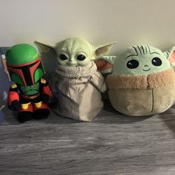 2 Grogu Plush & One Bobba Fett Plush That Talks