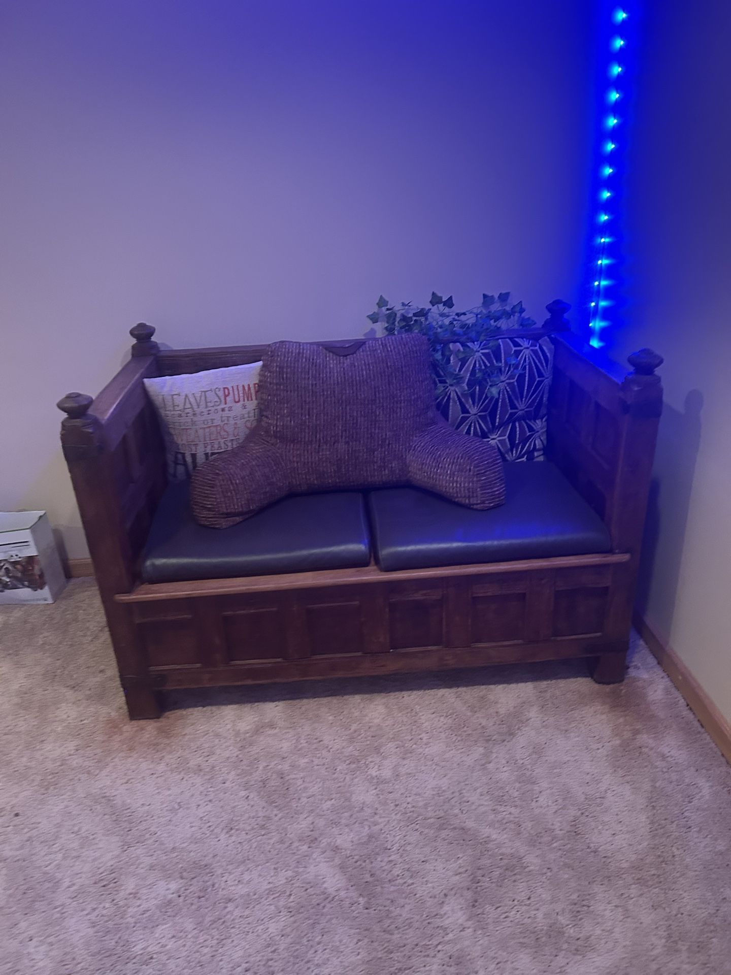 antique Anglo-Indian oak hall bench 1800s