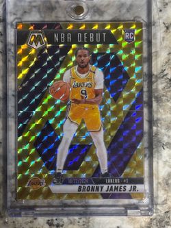 Bronny James Jr 2024-25 Panini Mosaic NBA Debut Yellow Reactive RC #262 color match