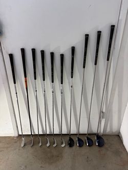 MEN'S LEFT HANDED CALLAWAY (TAYLORMADE) GOLF CLUBS/HYBRIDS SET!