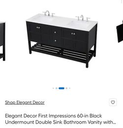 60-in Black Double Sink Bathroom Vanity
