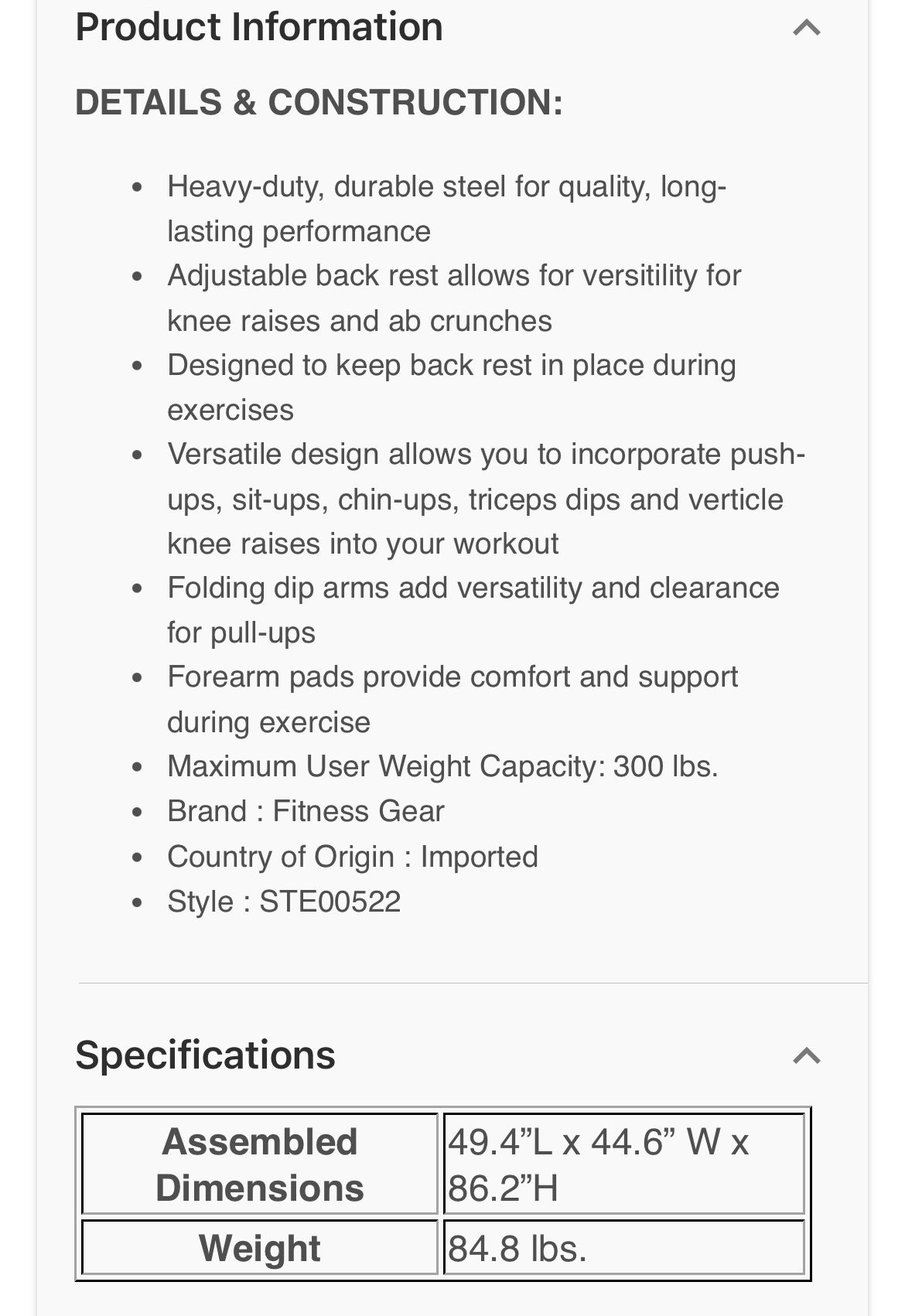 Fitness Gear Pro Power Tower 600