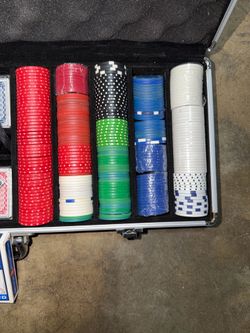 Poker set 529 chips aluminum case 4 decks