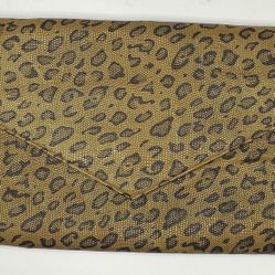 Vintage Large Leopard Print Envelope Clutch - 8.5x12 - Magnetic Close