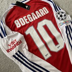 Ødegaard Odegaard LIMITED Arsenal Home Long Sleeve Jersey with UCL PATCH Champions League Adidas NEW w/ TAGS