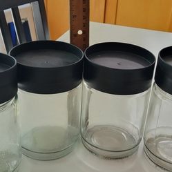 4 Stackable Glass Containers 
