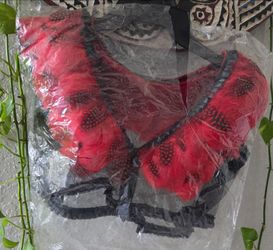 Raveset Feather Top Black & Red