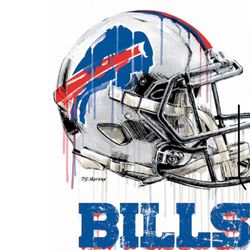 Buffalo Bills Drip Helmet PosterNew In Box