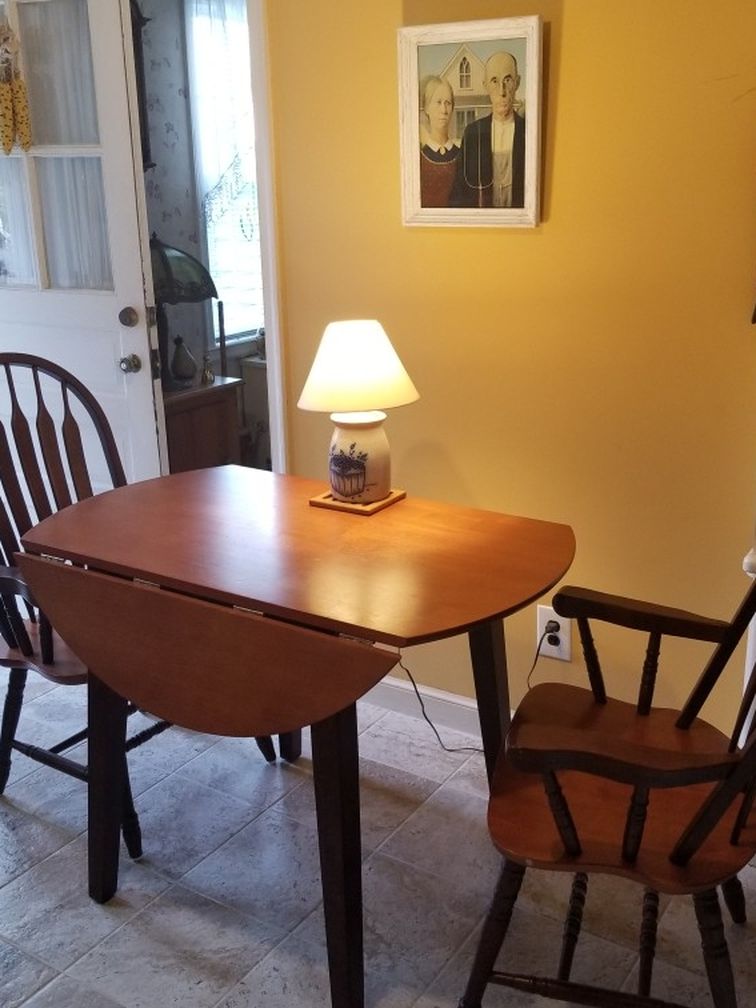 Drop Leaf Table And 2 Captain's Chairs 