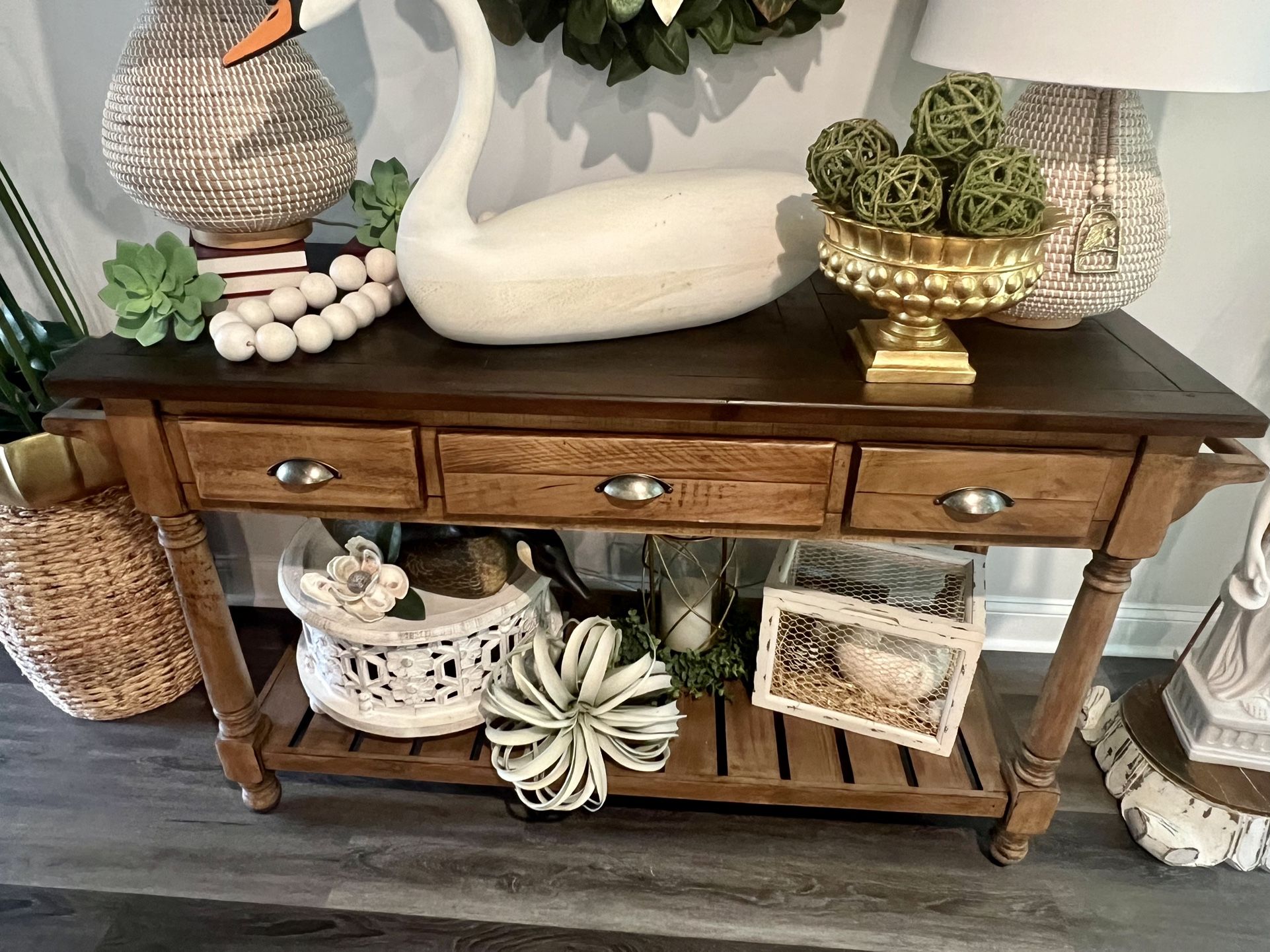 Long Wooden Console/ Kitchen Island